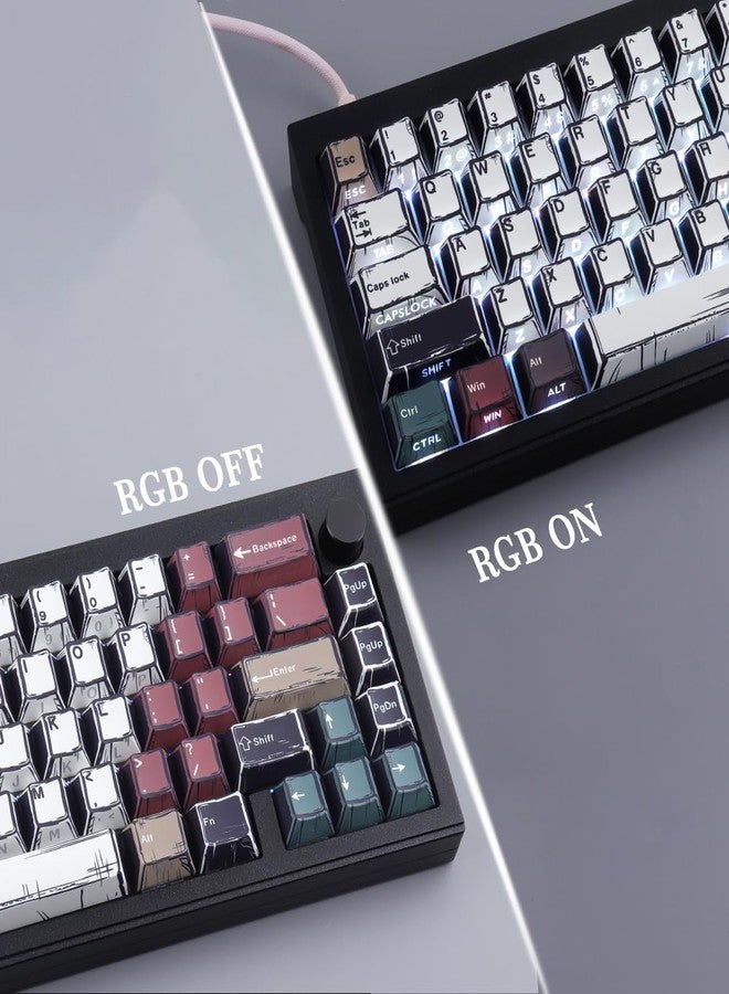 JOMKIZ PBT Keycaps - Side Print Keycaps, Shine Through Double Shot 132 Keys Cherry Profile Backlit Key caps for Cherry Gateron MX Magnetic Switches 60 65 75 100 Percent Mechanical Keyboard - Image 3