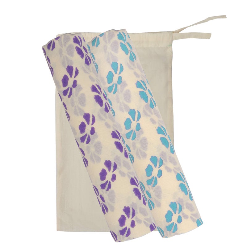 KolorFish Infant New Born Baby Swaddle Wrap Blanket (38 X 38 inches), 100% Soft Cotton, Block Printed (Made in India) Set of 2 pcs - Cotton Gift Bag Included (Summer Print) - Image 3