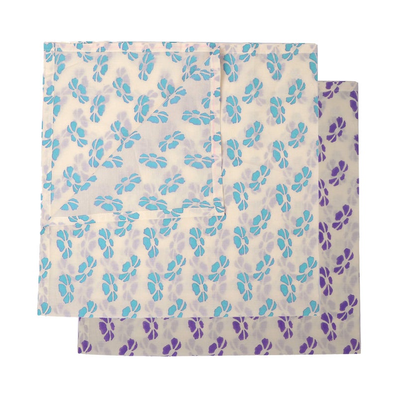 KolorFish Infant New Born Baby Swaddle Wrap Blanket (38 X 38 inches), 100% Soft Cotton, Block Printed (Made in India) Set of 2 pcs - Cotton Gift Bag Included (Summer Print) - Image 1
