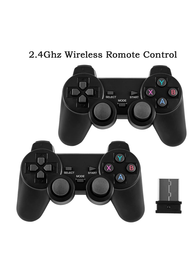 Wireless retro game console, plug and play video game stick built in 10000+ games,9 classic emulators, 4k high definition hdmi output for tv with dual 2.4g wireless controllers(64g) - Image 1