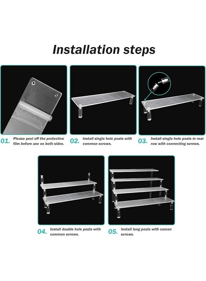 حامل عرض أكريليك للكب كيك والحلويات، منظم للعطور، حامل عرض شفاف من 4 طبقات، حامل عطور للتنظيم والديكور (4 طبقات) - Image 4