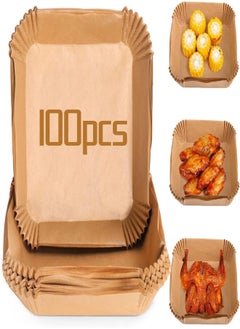 O9 O-Nine O9ONINE 100 Pcs Air Fryer Liners Waterproof Reusable Air Fryer Liners Square Parchment Paper Liners for Baking, Fried Food, Microwave, 7.8inch/20cm 