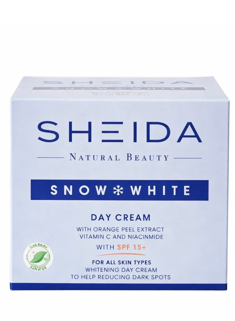 SHEIDA Snow White Day Cream with Vitamin C & Niacinamide SPF15+ Whitening Moisturizing Cream for All Skin Types 50g - Image 1