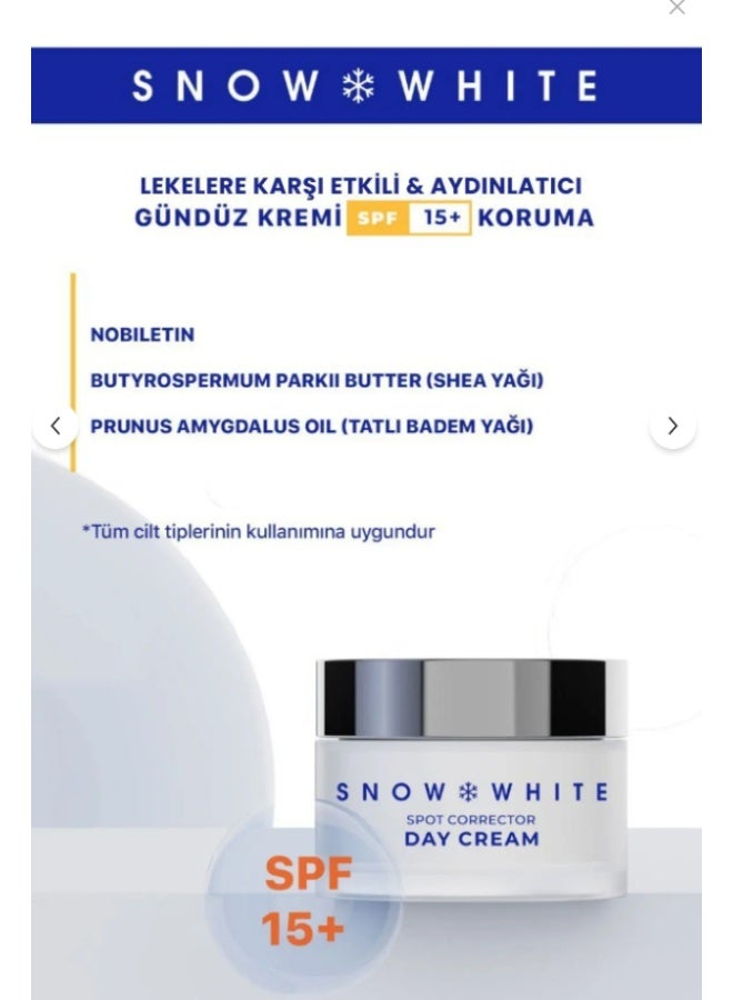 SHEIDA Snow White Day Cream with Vitamin C & Niacinamide SPF15+ Whitening Moisturizing Cream for All Skin Types 50g - Image 4