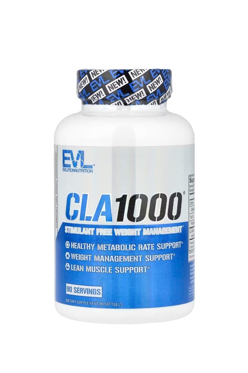 EVLUTION NUTRITION CLA1000 Stimulant-Free Weight Management 90 Softgels (1000 mg per Softgel) - Image 1