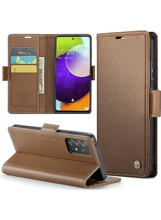 Samsung Galaxy A52 5G\/A52s 5G RFID Blocking Wallet Case, Magnetic Kickstand, Leather Flip Protective Cover for Samsung Galaxy A52 5G\/A52s 5G 6.5 Inch - Brown - pzsku/ZC177D4D9D1AFAF72CDE4Z/45/_/1709317641/87fe320d-d034-49b0-8b92-2ffc5e9ac4d4