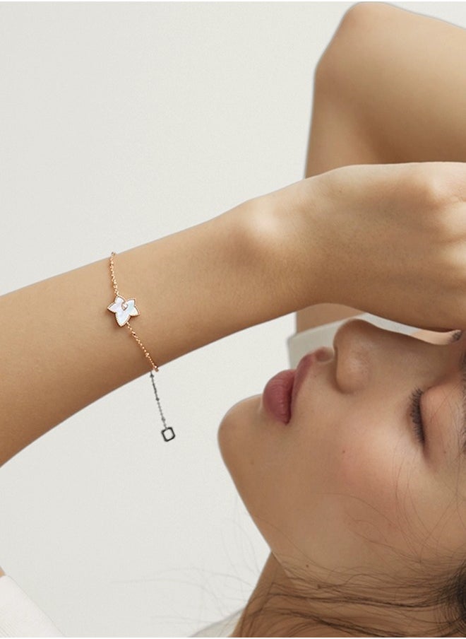 LOLA ROSE ​​Women's Lola Rose White Ivy Bracelet - Elegant Leaf Design Bracelet in White, Minimalist Jewelry for Everyday Wear and Special Occasions​​  - Image 2