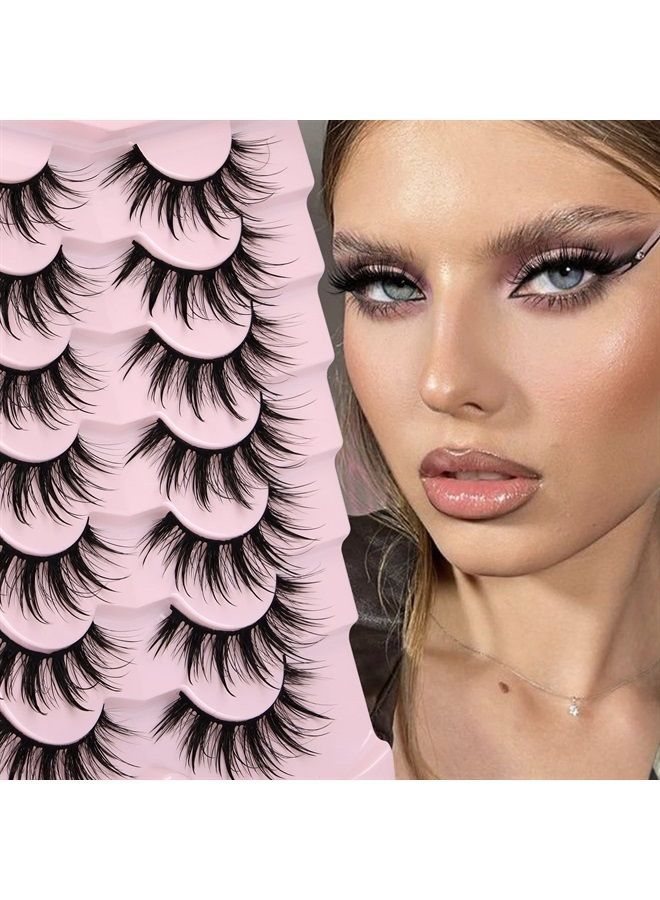 Canvalite Manga Lashes Natural Look False Eyelashes That Look Like Clusters Lashes  Wispy Spiky Wet Look Anime Lashes 10 Pairs Soft Reusable Asian Fake  Eyelashes Pack By Canvalite Style Alice UAE |