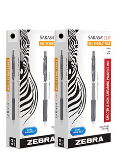 ZEBRA 2 Pack Sarasa Clip Gel Ink Pens 0.5mm Black Ink 12 Count  - Image 1