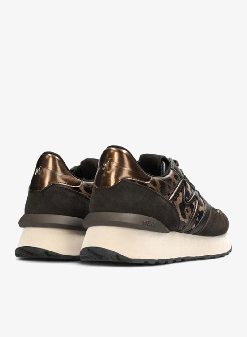 MEXX Animal Print Panelled Lace-Up Sneakers - Image 3