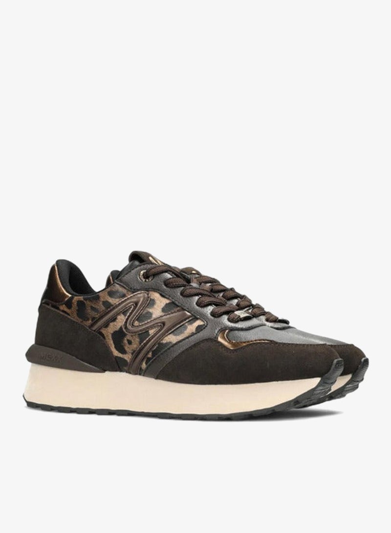 MEXX Animal Print Panelled Lace-Up Sneakers - Image 1