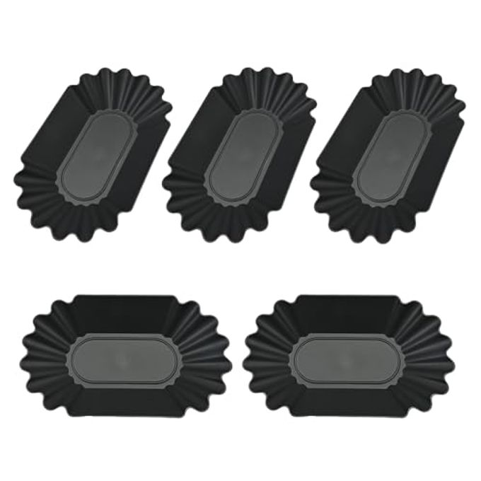 CAFEMASY Coffee Beans Cupping Sample Tray Reusable Plastic Plate for Scooping and Weighing, Display Sample Coffee Beans (5pcs-Black)