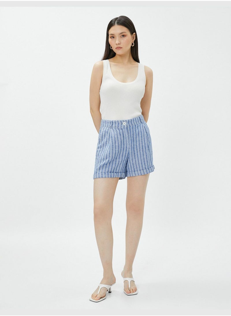 KOTON Linen Mix Pocket Detail Shorts  - Image 1