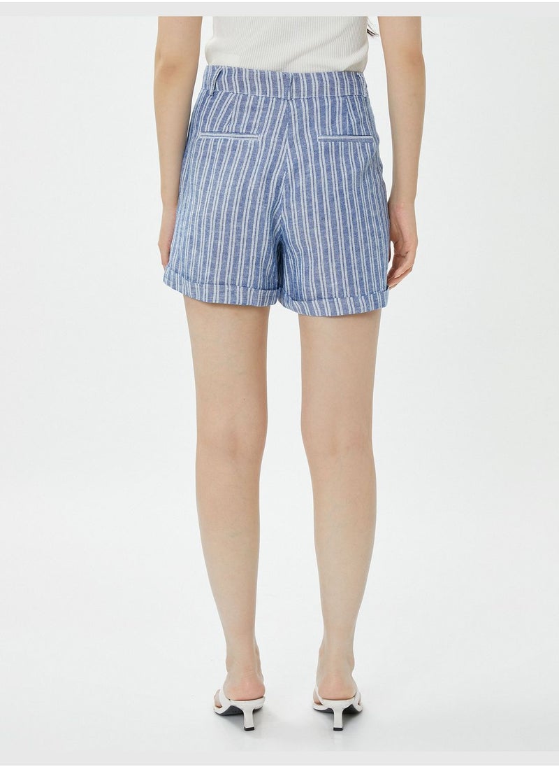 KOTON Linen Mix Pocket Detail Shorts  - Image 4