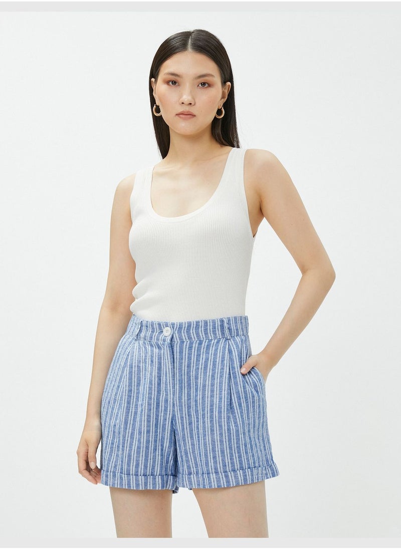KOTON Linen Mix Pocket Detail Shorts  - Image 2