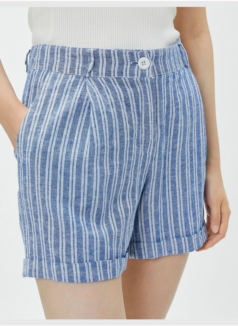 KOTON Linen Mix Pocket Detail Shorts  - Image 5
