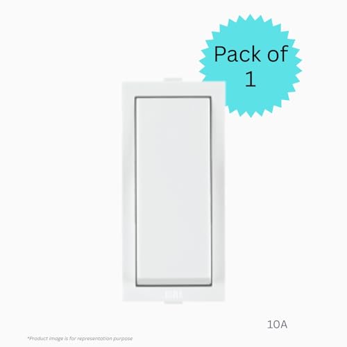 Anchor by Panasonic Roma Classic 10AX One Way Switch, 1 Module Switch for Low to Medium Power Appliances, 10 Years on Site Warranty (21011) - Image 2