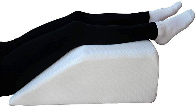 ORTHOPAEDIC LARGE ELEVATINGELEVATED LEG WEDGE FOAM PILLOW FOR SLEEPING READING RESTING REMOVABLE COTTON COVER BLOOD CIRCULATION REDUCE BACK HIP NECK KNEE PAIN RELIEF