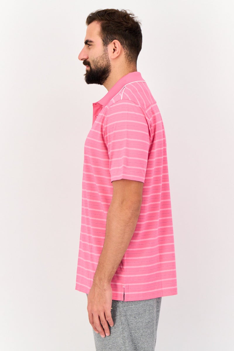 Greg Norman Men Sportswear Fit Micro Stripe Short Sleeves Training Polo Shirt, Multicolor  - Image 2