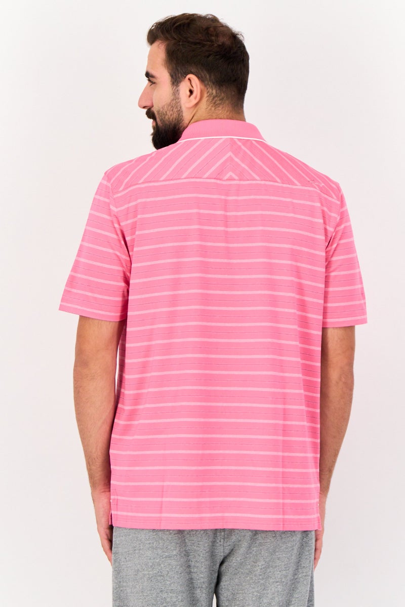 Greg Norman Men Sportswear Fit Micro Stripe Short Sleeves Training Polo Shirt, Multicolor  - Image 3