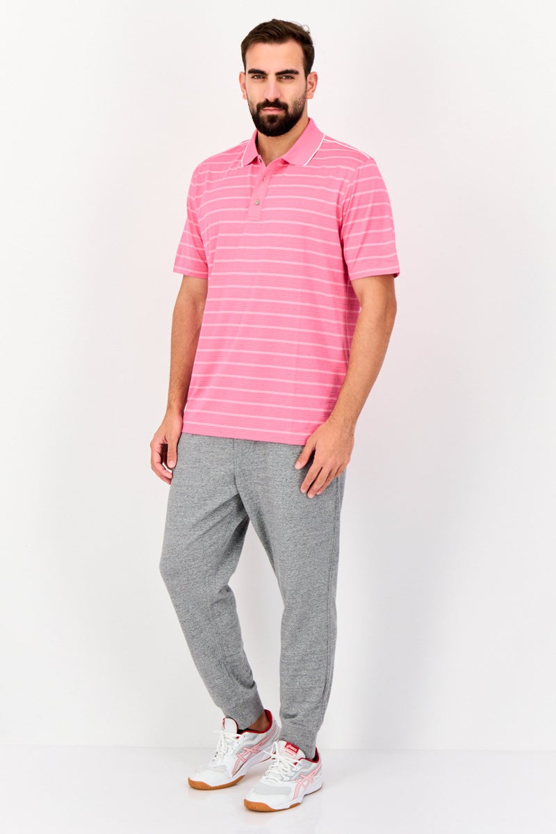 Greg Norman Men Sportswear Fit Micro Stripe Short Sleeves Training Polo Shirt, Multicolor  - Image 4
