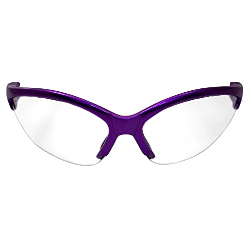 Global Vision Cougar Safety Glasses Nurses Dental Assistant Glasses Shooting Glasses for Women Ladies Men Purple Frame with Clear Lenses - Image 5