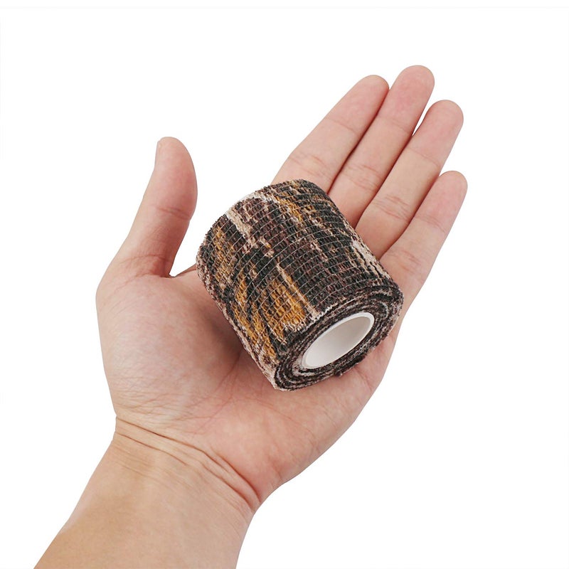 DROK 10 Roll Camo Tape, 1.97in x 14.76ft Camouflage Self-Adhesive Bionic Wood Wrap Bandage for Outdoor Athletic Sports Bicycle Hockey Skateboard Scooter, 4.92Yard Cohesive Camo Stretch Reusable Tape - Image 5