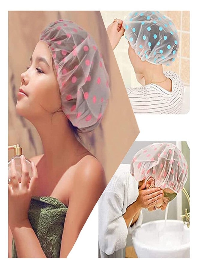 AASHRIT Colorful Waterproof Elastic Eva Free-Size Bathroom Shower Caps Daily Use Plastic Shower Cap for Girl's and Women's (pack of 3) - Image 5