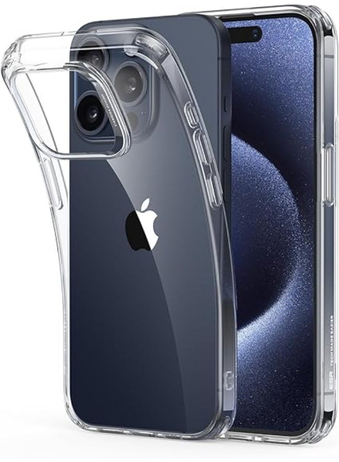 erorex Clear Case for iPhone 15 Pro Max Case, Shockproof Thin Cover, Yellowing-Resistant Slim Transparent TPU Phone Case, Zero Series, Clear - Image 1