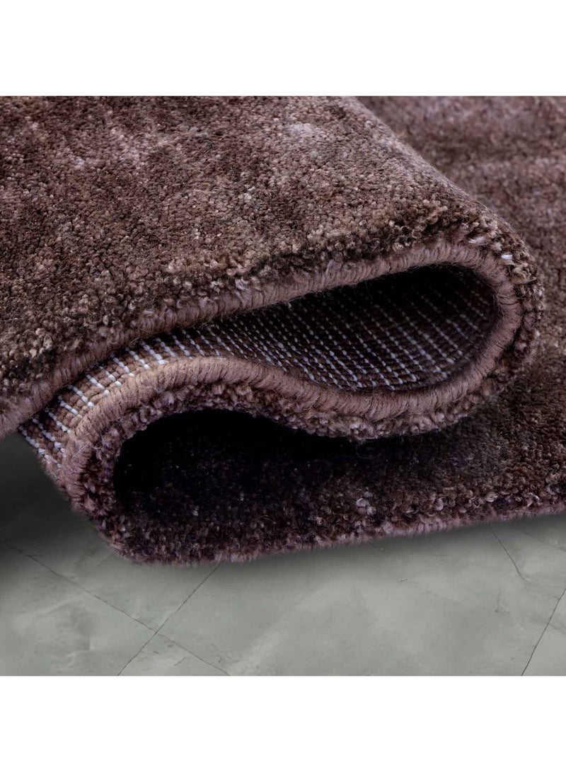 TULIP -100% BAMBOO SILK RUG- 150X230 CM- BROWN - Image 3