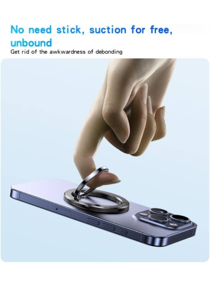 Yesido C205 360° Free-Rotation Phone Holder with Built-in N52 Magnets, Double Metal Ring Foldable Design, Strong Magnetic Grip, Lightweight and Convenient - Image 3