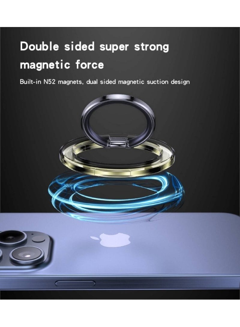 Yesido C205 360° Free-Rotation Phone Holder with Built-in N52 Magnets, Double Metal Ring Foldable Design, Strong Magnetic Grip, Lightweight and Convenient - Image 4
