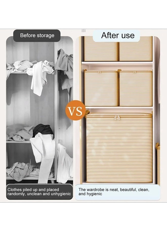 Laundry Basket,180L Laundry Hamper,Large Laundry Baskets With Easy Carry Handles,Freestanding Waterproof Clothes Hamper Storage Basket,Closet Organizer For Blankets, Clothes, Cotton Quilt, And Moving Packing,Beige - Image 3