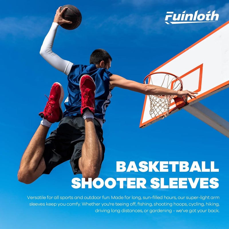 Fuinloth UV Protection Cooling Arm Sleeves with Sports Compression for Men and Women - Image 3