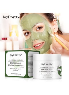 JoyPretty Tea Tree Acne Removal Clay Mask - Blackheads & Acne Removal Tea Tree Clay Face Mask Minimize Pores Reduce Blackhead & Acne Anti-Aging Wrinkle Reduction Skincare with Tea Tree Face Mask 60g  - Image 1