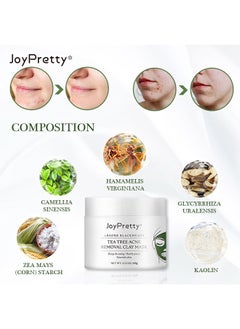 JoyPretty Tea Tree Acne Removal Clay Mask - Blackheads & Acne Removal Tea Tree Clay Face Mask Minimize Pores Reduce Blackhead & Acne Anti-Aging Wrinkle Reduction Skincare with Tea Tree Face Mask 60g  - Image 4