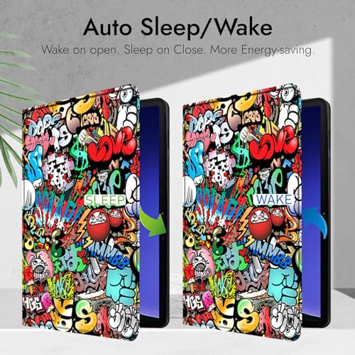 Robustrion Cover Case for Samsung Tab S9 FE Plus/Tab S10 Plus/Tab S9 Plus 12.4", Folio Cover with [Pencil Holder] [Auto Sleep Wake] for Samsung Galaxy Tab S9+ / S10 +/ S9 FE+ Tablet - Hippy - Image 3