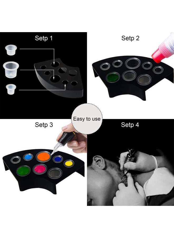 Yuronam - 302Pcs Tatoo Ink Caps Kit, Include 300 Tatoo Ink Cups Mixed Size And 2 Ink Cap Holder For Tatoo Ink Tatoo Accessory Tatoo Supplies - Image 1