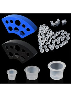 302Pcs Tatoo Ink Caps Kit, Include 300 Tatoo Ink Cups Mixed Size And 2 Ink Cap Holder For Tatoo Ink Tatoo Accessory Tatoo Supplies