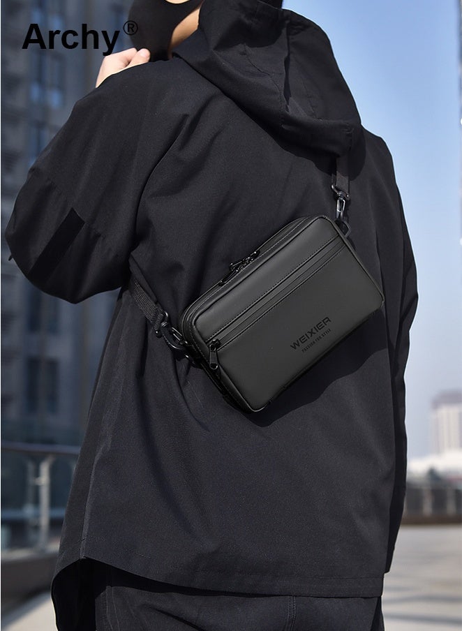 أرشي حقيبة كتف أنيقة للرجال للأنشطة الخارجية - سعة كبيرة، متينة ومقاومة للماء | تصميم متعدد الجيوب، مثالية للمشي والاستخدام اليومي | حزام قابل للتعديل، تصميم أنيق وعملي - Image 4