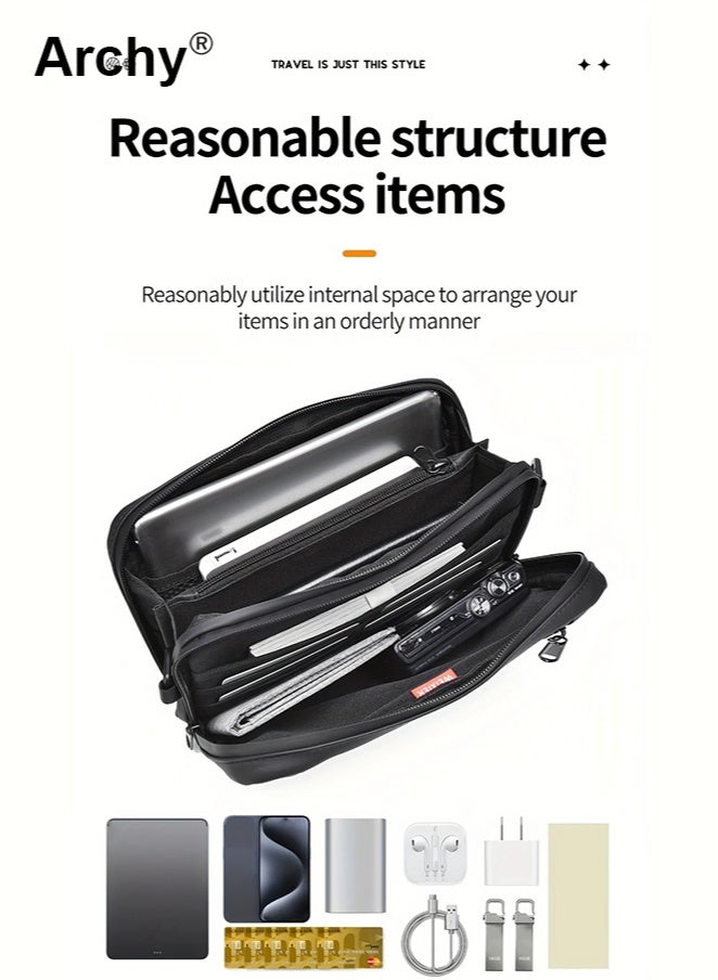 Archy Men's Stylish Outdoor Sling Bag - Large Capacity, Durable & Water-Resistant | Multi-Pocket Design, Perfect for Hiking & Daily Use | Adjustable Strap, Sleek Casual Style - Image 5