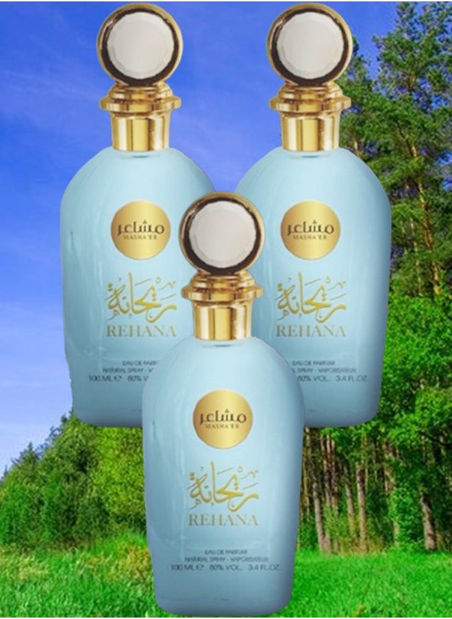 ريحانة 3 قطع عطر ريحانة مشاعر 100 مل  - Image 1