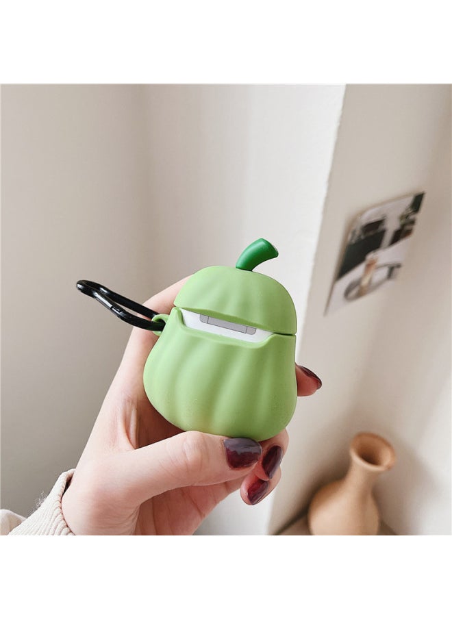 Generic - Ugly Cute Pumpkin Suitable For AirPods 4 Generation Pro For Apple Bluetooth Wireless Headset 1/2/3 Generation Cartoon Protection-Color:Ugly Cute Pumpkin + Hook-Applicable Model:AirPods Generic 1/2 - Image 1