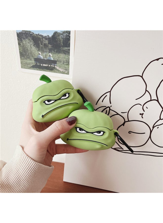 Generic - Ugly Cute Pumpkin Suitable For AirPods 4 Generation Pro For Apple Bluetooth Wireless Headset 1/2/3 Generation Cartoon Protection-Color:Ugly Cute Pumpkin + Hook-Applicable Model:AirPods Generic 1/2 - Image 1