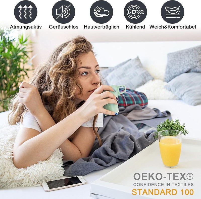 ohano 5D Effect Waterproof Mattress Protector 160 x 200 cm Fitted Sheet, Waterproof and Breathable Mattress Cover, Incontinence Pad, Moisture Protection, Fitted Sheet, for All Seasons - Image 2