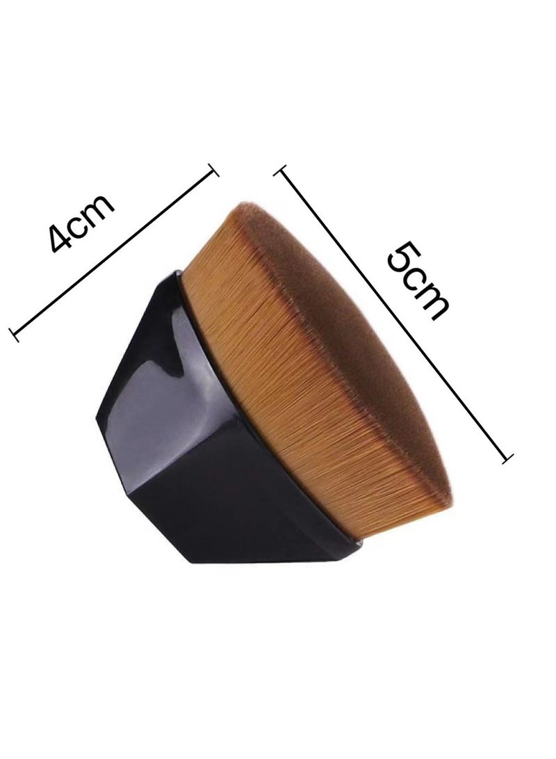 Goolsky Foundation Makeup Brush Flat Top Kabuki Hexagon Face Blush Liquid Powder Foundation Brush for Blending Liquid, Cream or Flawless Powder Cosmetics  (Black) - Image 5