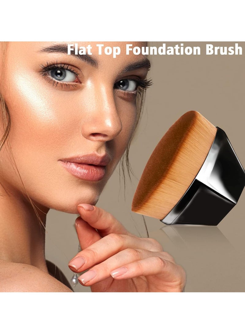 Goolsky Foundation Makeup Brush Flat Top Kabuki Hexagon Face Blush Liquid Powder Foundation Brush for Blending Liquid, Cream or Flawless Powder Cosmetics  (Black) - Image 3