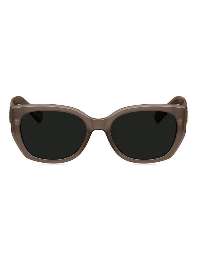 BOLON Women Trendy Cat Eye Polarized Sunglasses, Exclusive Eyewear Brand of EssilorLuxottica, Translucent Latte/Grey Polarized Regular, 56mm - Image 2