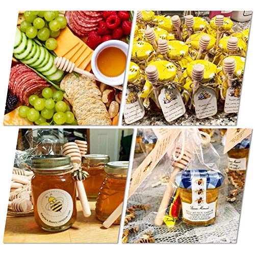 FFNIU 25Pcs Honey Dipper Sticks, Wooden Honey Dipper, 3 Inch Mini Honeycomb Stick, Honey Stirrer Stick for Jar Dispense Drizzle and Wedding Party Present - Image 2