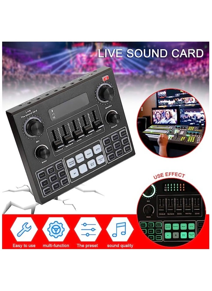 Generic V9 Live Sound Card Bluetooth Accompaniment Audio Mixer with Sound Effects For Broadcasting Recording Network Singing on Phones Laptop  - Image 2